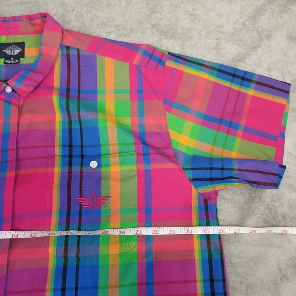 Dockers Rainbow 90's Inspired Retro Embroidered Striped 1X Collared Box … - Picture 6 of 10